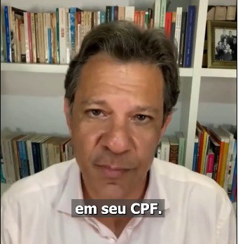 Imagem do vídeo deepfake com rosto de Fernando Haddad